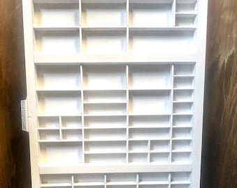 White Hamilton Letterpress California Job Type Case  Pastel Color Printers Drawer