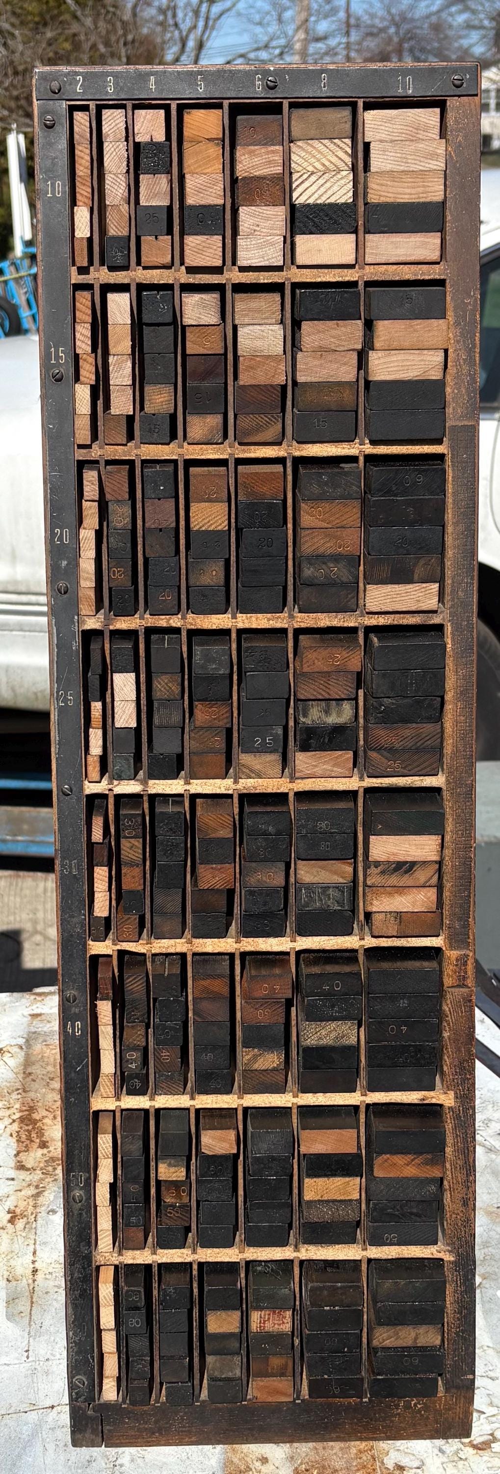 Antique Hamilton Letterpress Furniture Case Large Full of