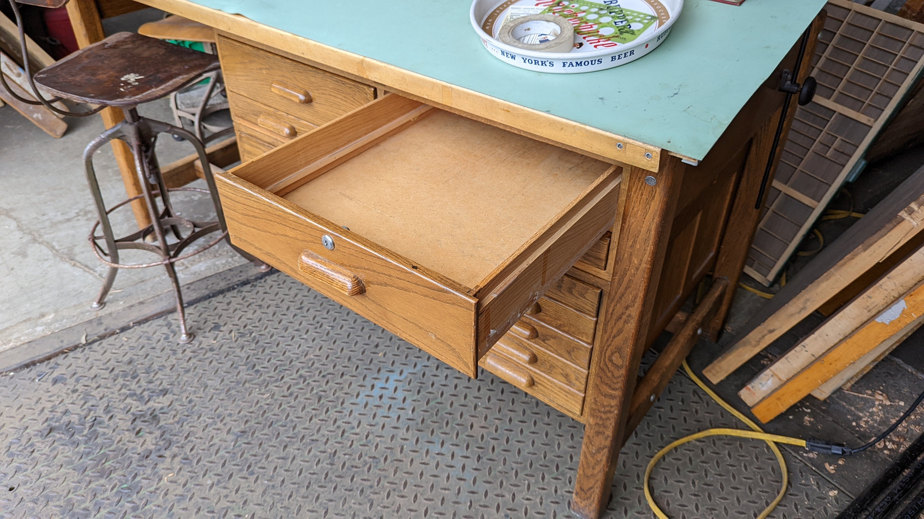 Vintage Wooden Hamilton Drafting Table With Flat File Storage - Etsy