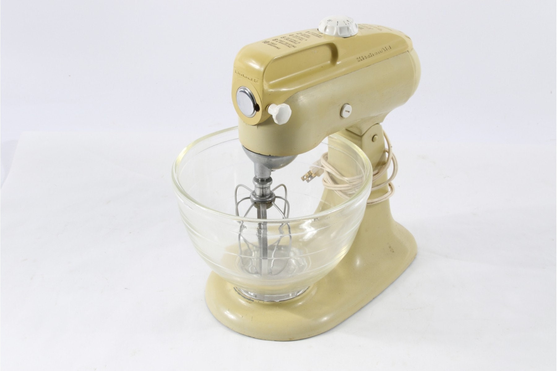 Vintage Kitchen Aid Stand Mixer C3 With Glass Bowl Gold 