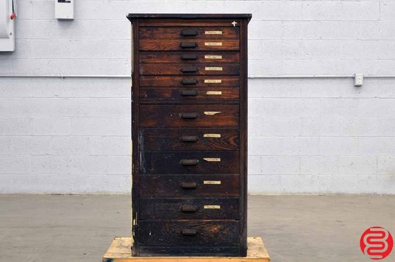 Antique Hamilton Printers Specimen Cabinet 12 Drawer Etsy