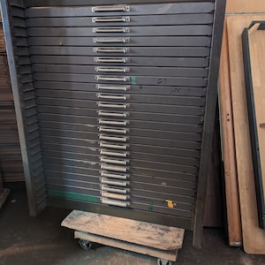 Hamilton Type Case Printers 24 ladekast Open lade voor houtsoort