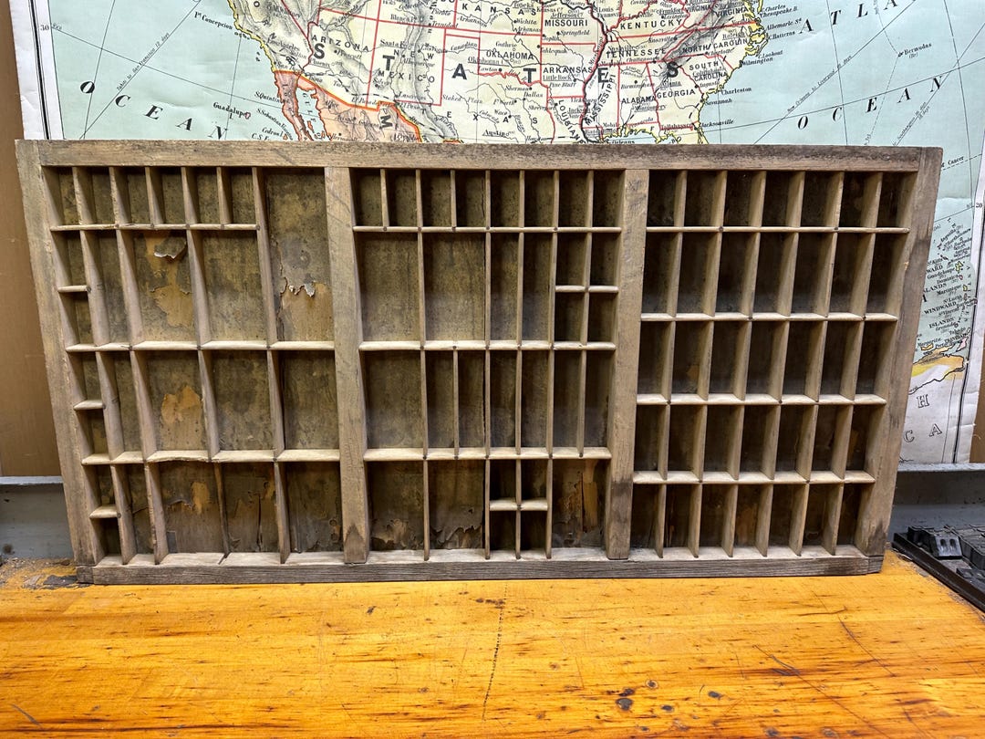 Nineteenth Century Hamilton Letterpress California Job Type Case Printers Drawer