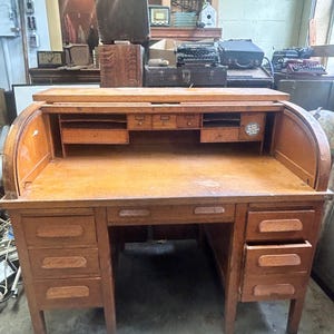 Antique Oak Roll Top Desk