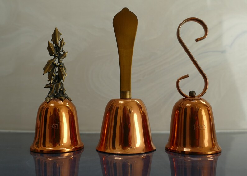 Copper Bells Set of Three Vintage Copper Bells/1980 & 1981 Etsy