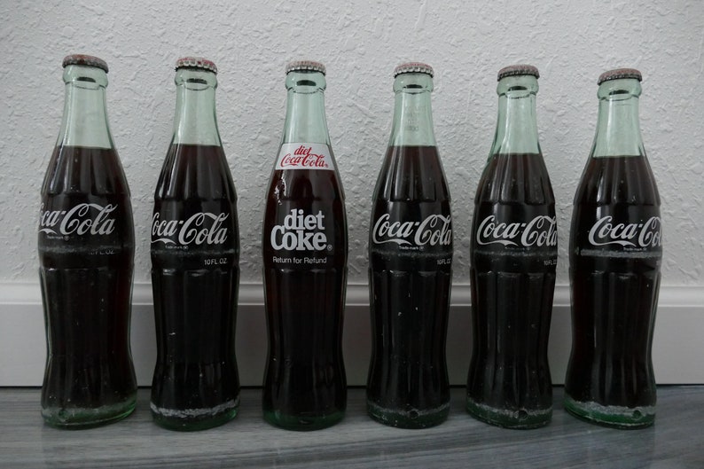 Vtg UNOPENED full COCA COLA Coke glass BOTTLE You Pick One 80s antique