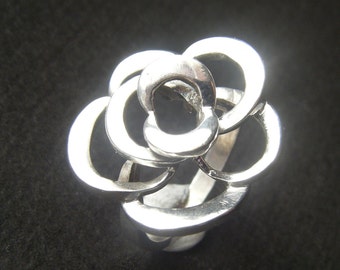 Aangepaste bloemring platina 18k 14k roségoud zilver bloemblaadje statement ring rechterhand bloemencocktailring voor dames