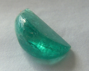 Unique 6 Carat Loose Emerald Cabochon, Real Green Emerald Gemstone for Custom Jewelry Making DIY