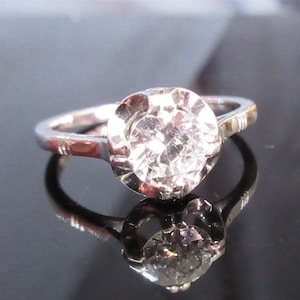 Vintage Old European Diamond Solitaire Engagement Ring 0.7 carat colorless Diamond Platinum