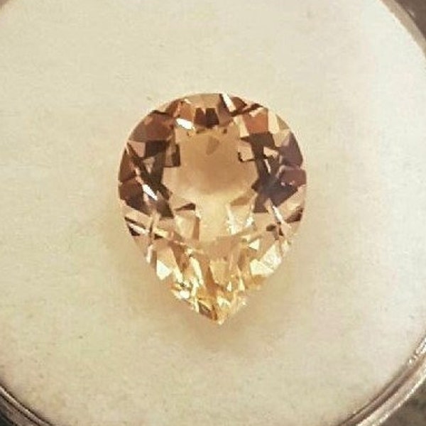 Loose Gemstone Pink Peach Morganite Synthetic Lab Grown Pear Cut, Custom Morganite Jewelry, Large 3 ct Stone Engagement Ring