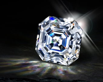 ASSCHER Moissanite Loose Stones Gemstones Colorless VVS Asscher Large Stone Sizes Custom Supernova Moissanite Engagement Ring 1 ct 2 ct 3 4