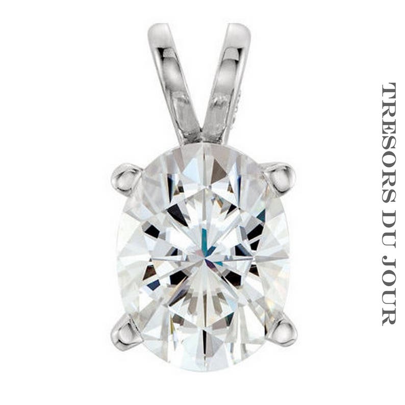 Oval Moissanite Pendant Necklace 1 5 Ct Solitaire Image 0 1