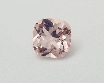 Loose Gemstone Pink Peach Morganite Synthetic Cushion Cut 8mm x 8 mm Morganite Jewelry Large Pink Loose Stone Pink Morganite Engagement Ring