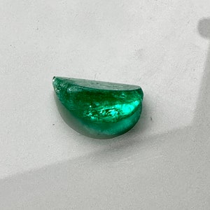 Unique 6 Carat Loose Emerald Cabochon, Real Green Emerald Gemstone for Custom Jewelry Making DIY image 9