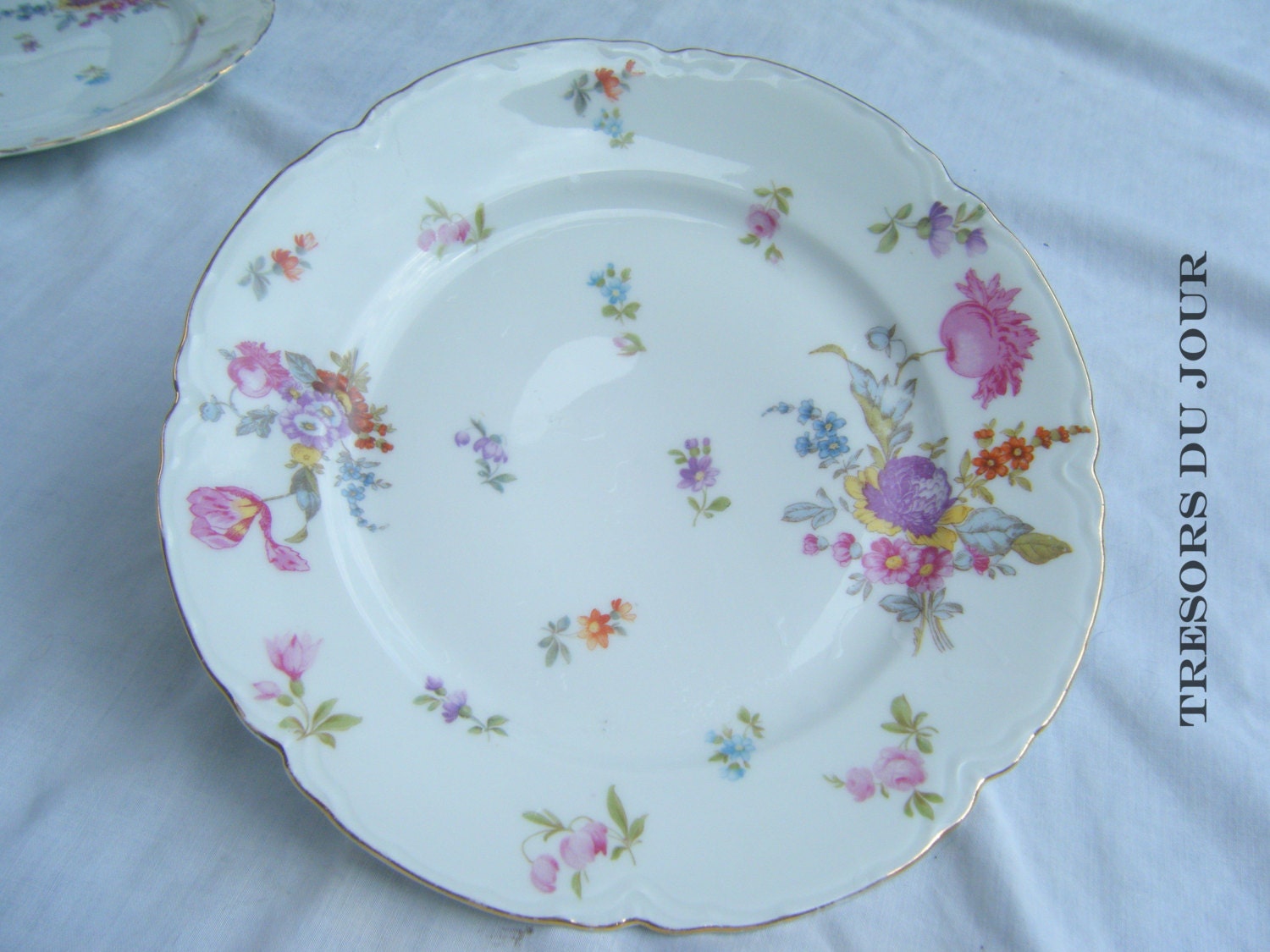Antique China Plates Floral Dessert Plates Vintage China Etsy
