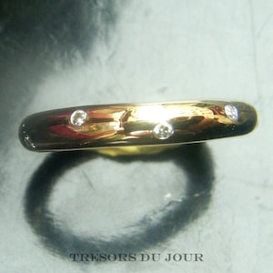 Unique WEDDING RING Gold Diamond Wedding Band Ring &#39;Courcelles&#39; Diamond Anniversary Ring DIAMOND Modern Wedding Ring Diamond Eternity Band