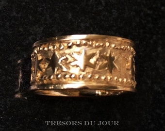 Handgemachte Stern Ring Stern gemeißelt 10k 14k oder 18k Gold etruskische Ehering Silber Option