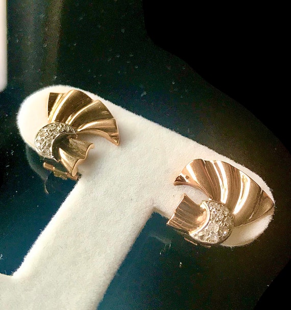 Elegant Estate Diamond Earrings with 18k White Go… - image 5