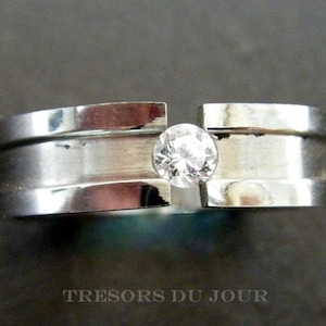Modern Minimalist Non Traditional Channel Set DIAMOND ENGAGEMENT RING Band