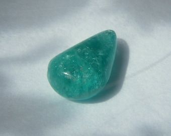 Loose Gemstone, Pear shaped Emerald Gemstone, Loose Emerald Cabochon, Emerald Pear Shaped Drop 8 ct Genuine Emerald Loose Gemstone Undrilled