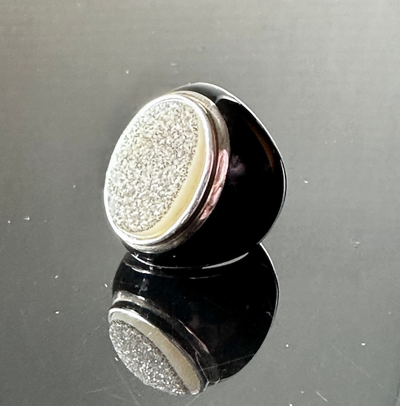 Large Statement Ring  with Neutral Druzy Geode Cr… - image 1