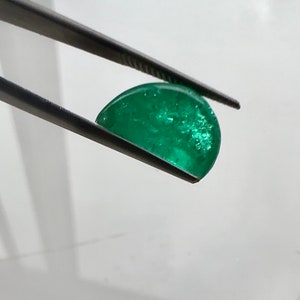 Unique 6 Carat Loose Emerald Cabochon, Real Green Emerald Gemstone for Custom Jewelry Making DIY image 7