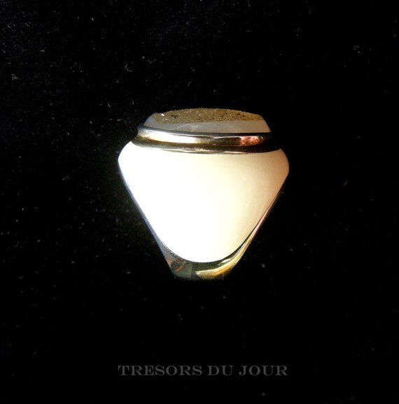 Vintage Large Statement Ring Sterling Silver Oval… - image 5
