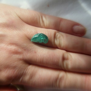 Unique 6 Carat Loose Emerald Cabochon, Real Green Emerald Gemstone for Custom Jewelry Making DIY image 5