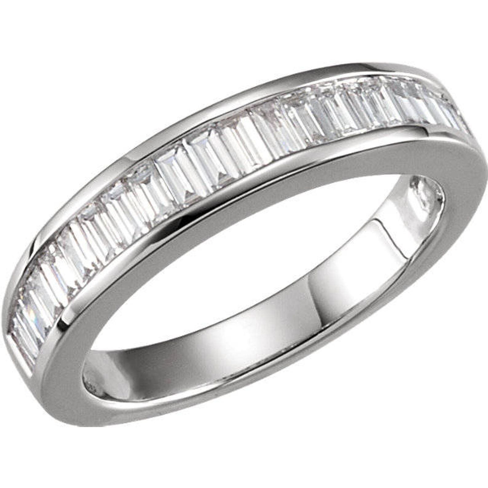 White Gold Diamond Baguette Infinity Wedding Band