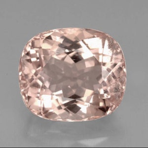 Morganite Loose Gemstone Cushion Cut Pink Peach Synthetic Lab Grown Flawless VVS Antique Cushion Large 3 carat Stone Custom Jewelry