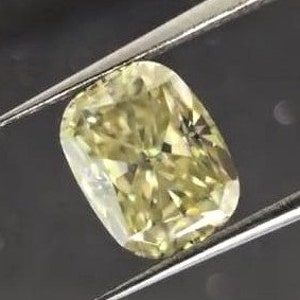 Custom Yellow Moissanite Loose Stone, Yellow Elongated Antique Cushion Cut Loose Gemstone VVS, Custom Moissanite Engagement Rings