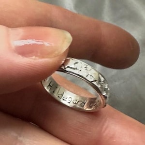 Gold Star Ring 'Etoiles' Poesie Ring Unique Engraved Wedding Band Medieval Poesy Ring Renaissance GOLD WEDDING RING Large Sizes image 12