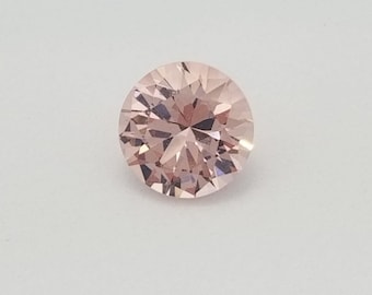 Pink Peach Morganite lab grown ROUND Brilliant Cut 8mm 9mm Loose Gemstone