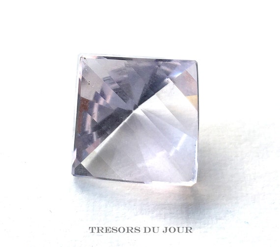 Rose Quartz Square Unique Loose Stone Genuine Pink Cushion Square Double Helix Modern Cut Rose Quartz Jewelry Large Rose Quartz 15 mm Stone