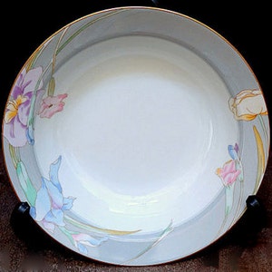 Mikasa Charisma Grey 9&quot; Tigela de Sopa ou Tigela de Legumes Japonesa Fine China, Mikasa Vintage China, Vintage China Grey