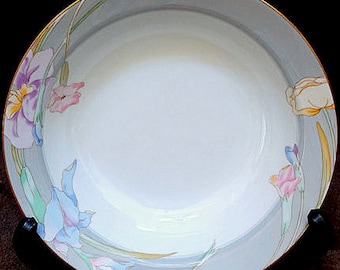 Mikasa Charisma Gray 9" Rimmed Soup Bowl or Vegetable Bowl  Japanese Fine China, Mikasa Vintage China, Vintage China Grey