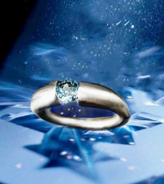 Unique Custom Alternative Engagement Ring Minimalist Solitaire