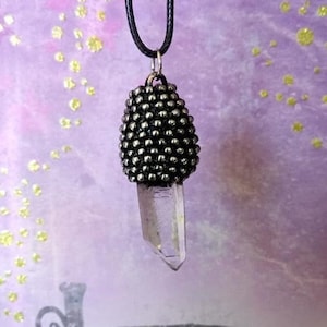 Crystal Quartz Point Pendant Pendulum Necklace Unisex Clear Quartz