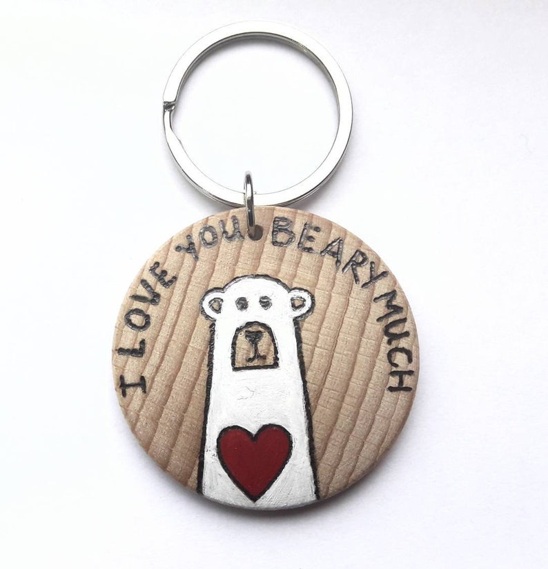 Valentine's Day Gift Him Polar Bear Keyring Bear Etsy