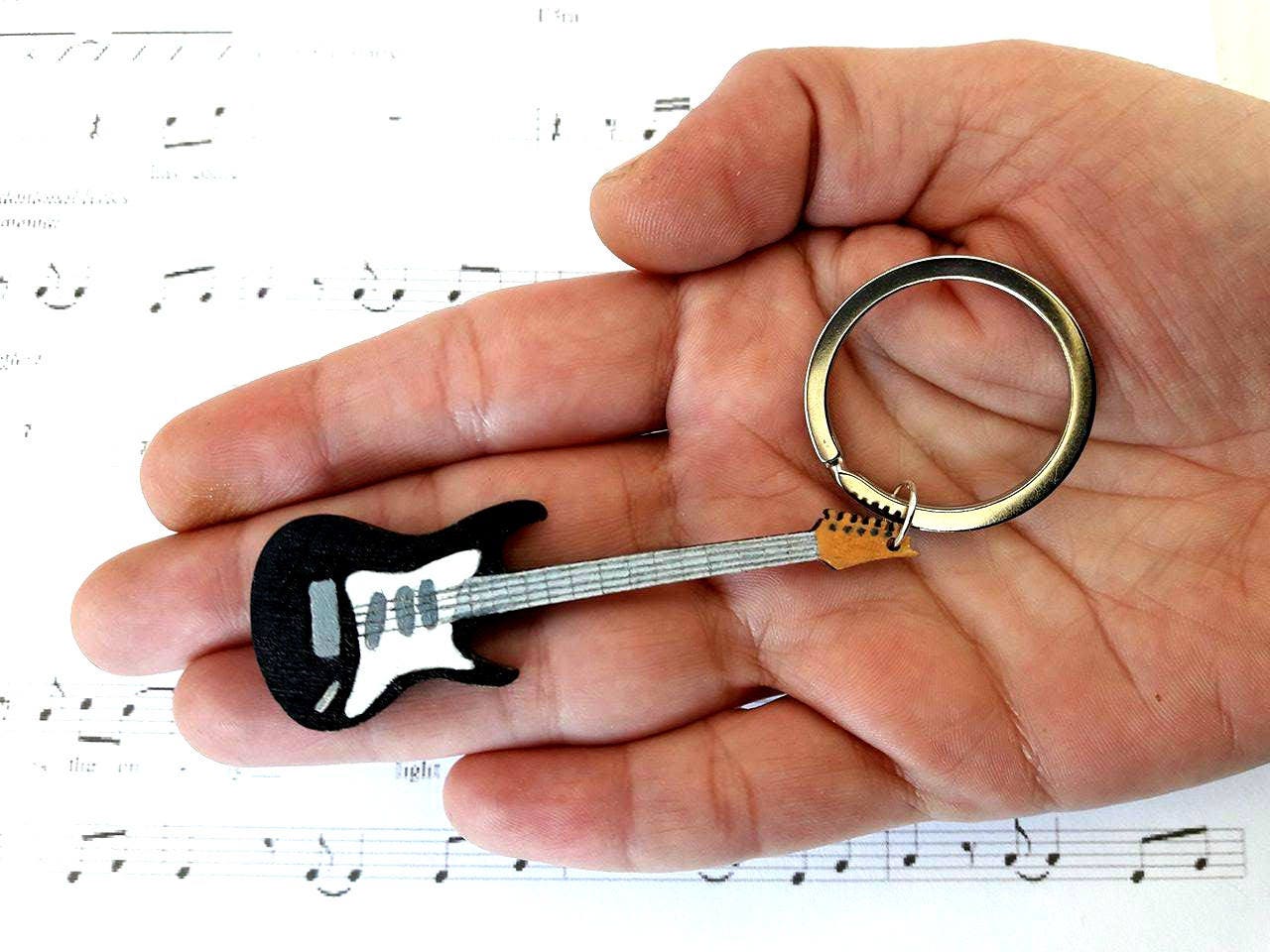 Music Keyring Music Gift For Him Electric Guitar Gift Music Etsy