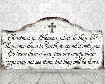 Christmas in Heaven sign, Empty Chair sign, Heaven sign, Leave a seat sign, Christmas in heaven with a chair, Christmas in Heaven Poem