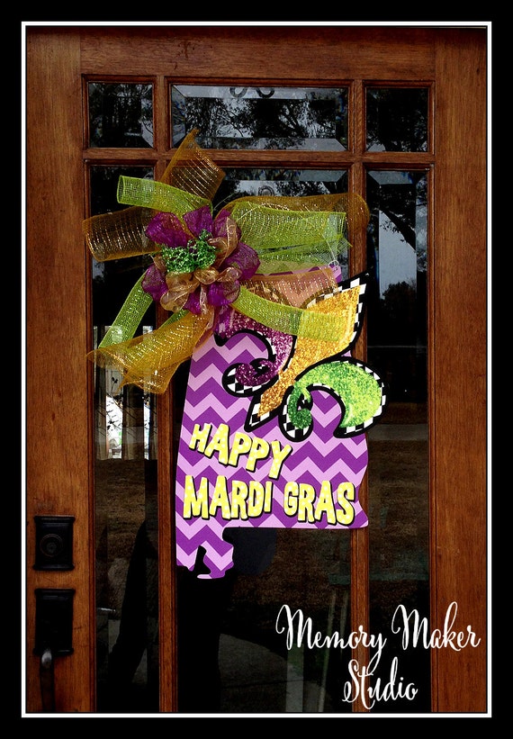 Alabama Mardi Gras Door Decoration Choose Your Own State Happy Etsy