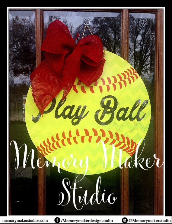 Personalized Softball Door Hanger made out of lightweight PVC Etsy