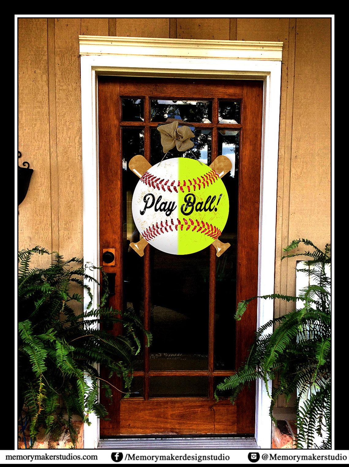 Personalized Baseball Door Hanger made out of lightweight PVC Etsy