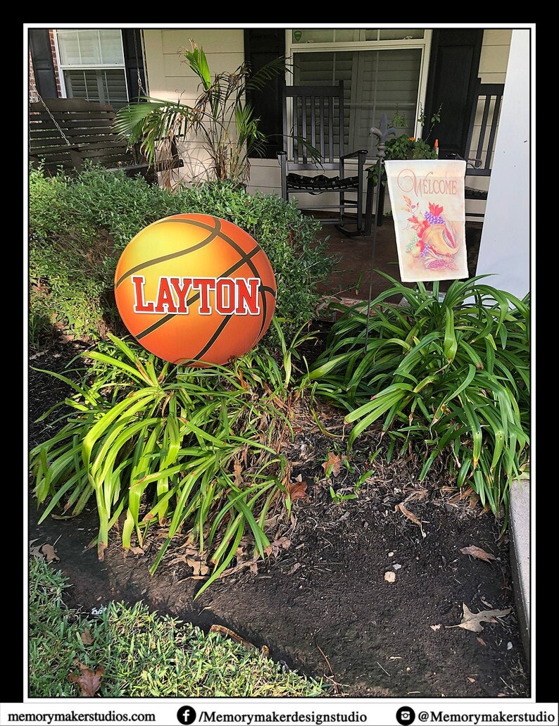 Basketball yard sign basketball spirit sign personalized Etsy