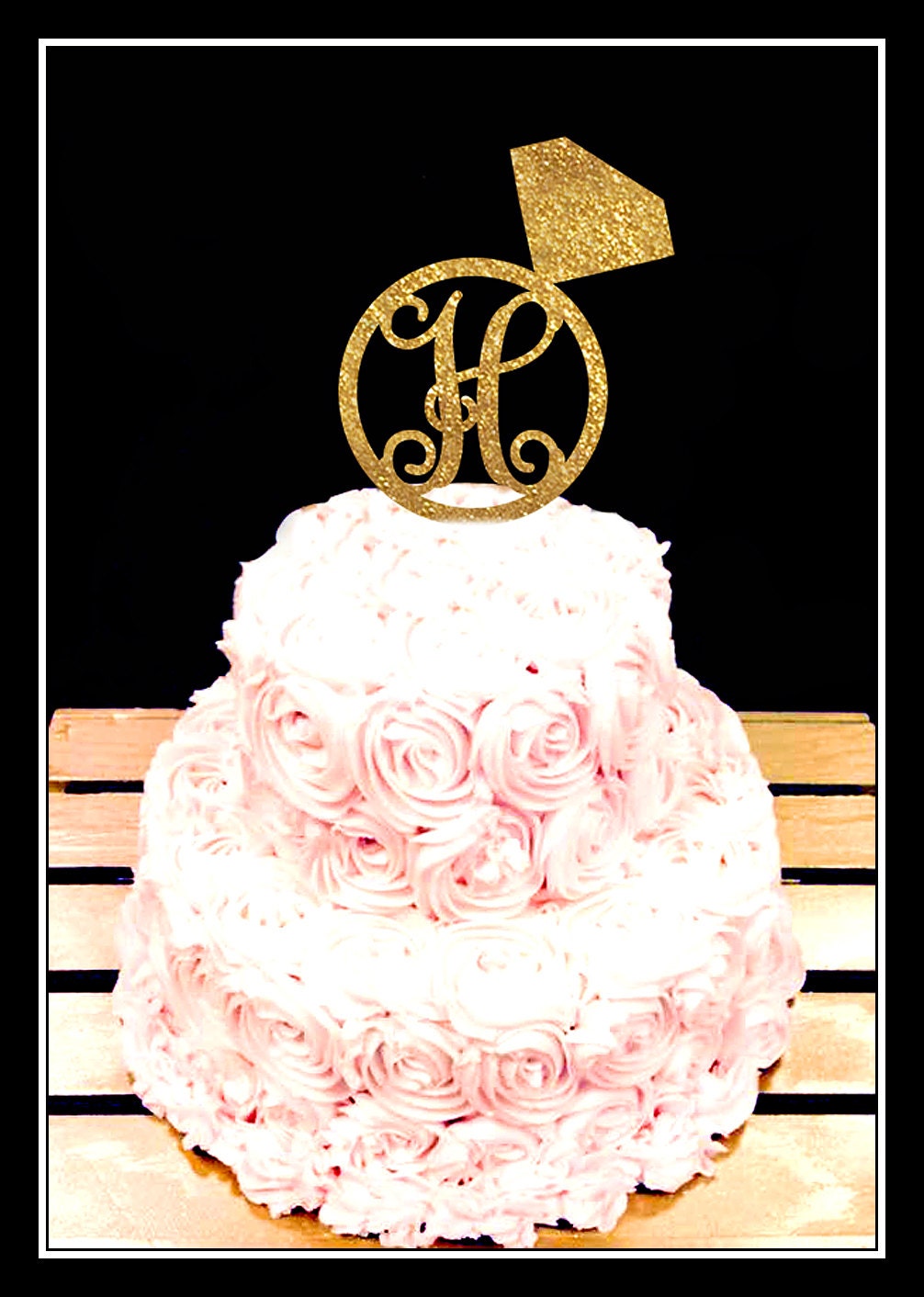 Ring Cake Topper Engagement Ring Cake Topper Engagement Etsy