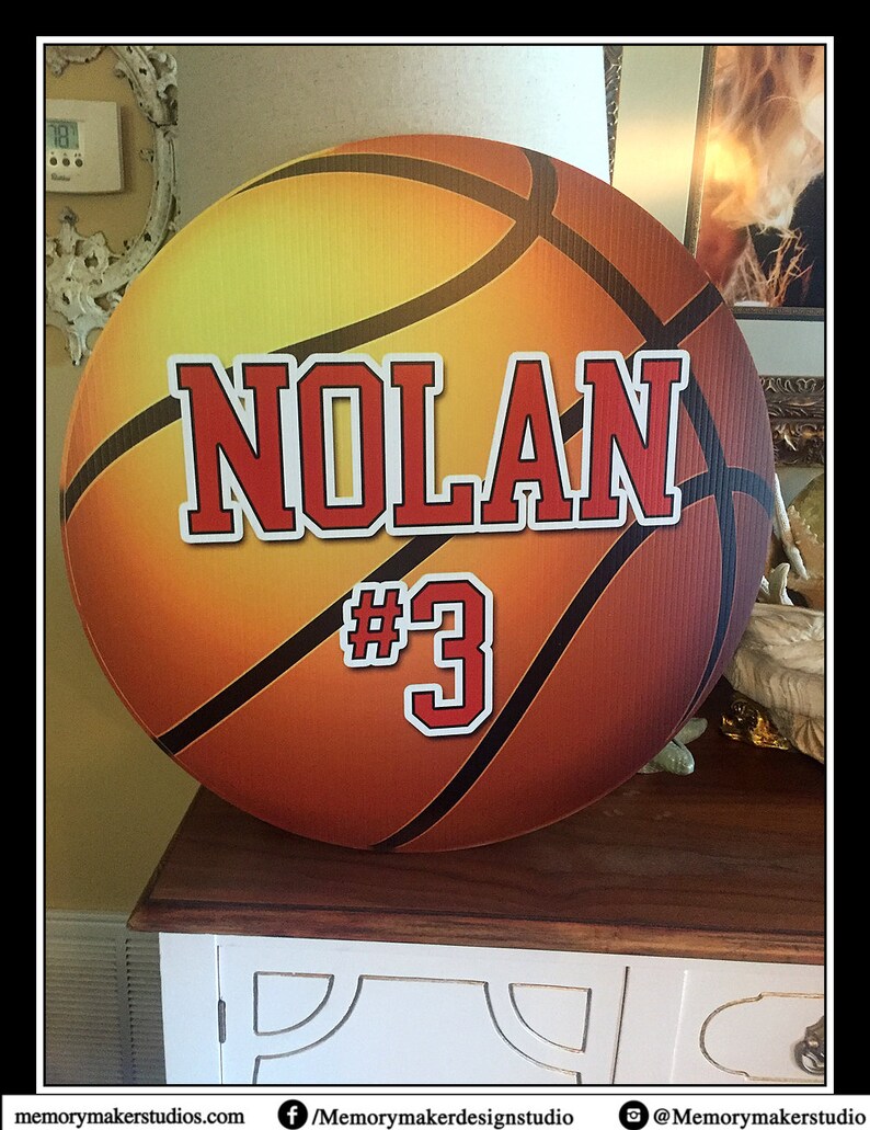Basketball yard sign basketball spirit sign personalized Etsy