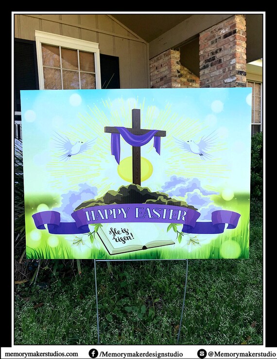 Religious Easter Decorations Religious Easter Yard Sign Etsy