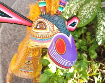 Mexican Oaxacan Wood Carving Giraffe by Julia Fuentes PP5094 - Etsy