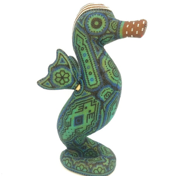 Huichol Beaded Mexican Folk Art Seahorse by Mayola Villa Lopez pp3258